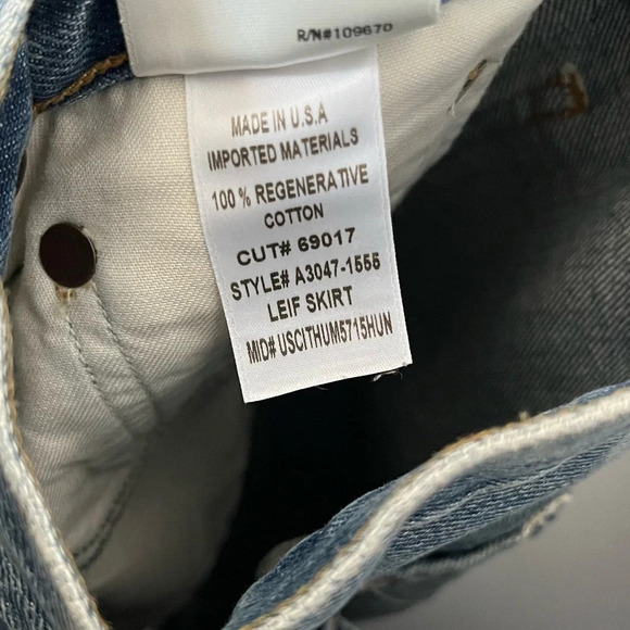 Agolde Leif Denim Maxi Skirt Size 24 NWT - Picture 6 of 7